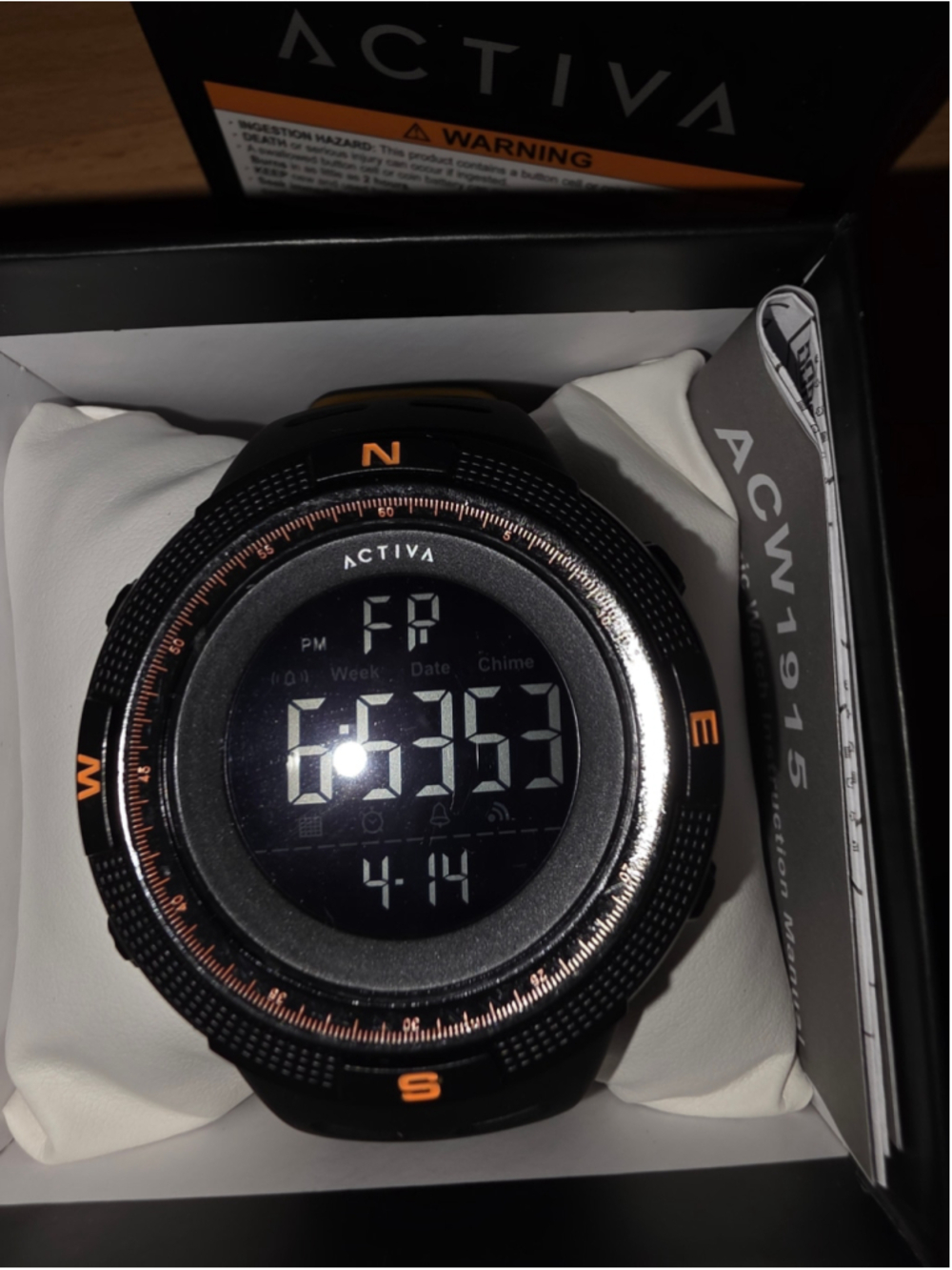 Activa x Invicta Digital Essentials Men's Watch 50mm Black NIB